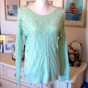 Mint green loose knit sweater